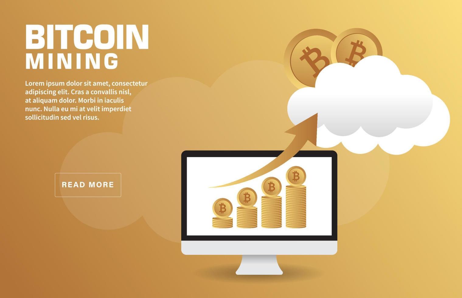 Bitcoin Mining Landing Page Template vector