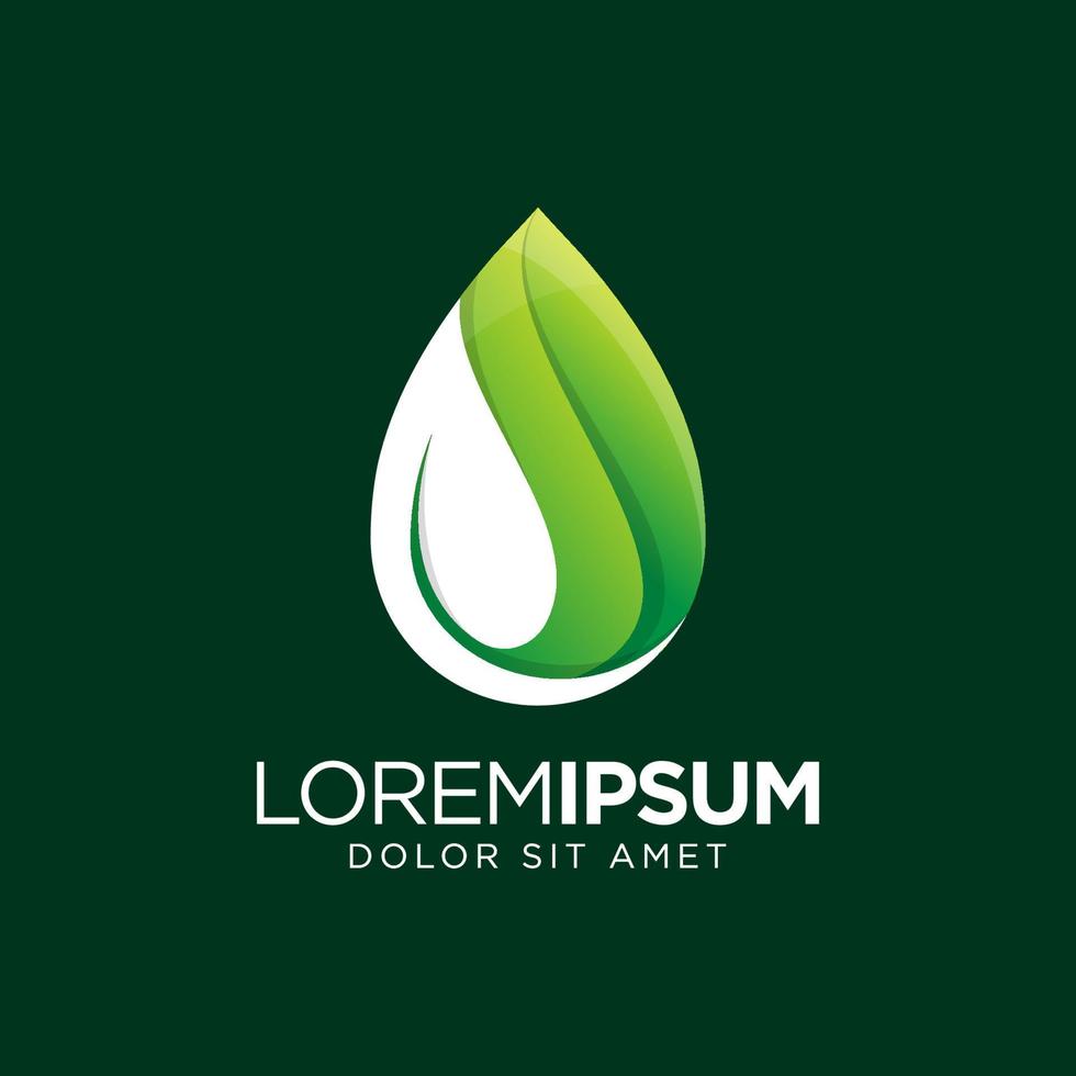 Leaves Drop Gradient Logo Design vector