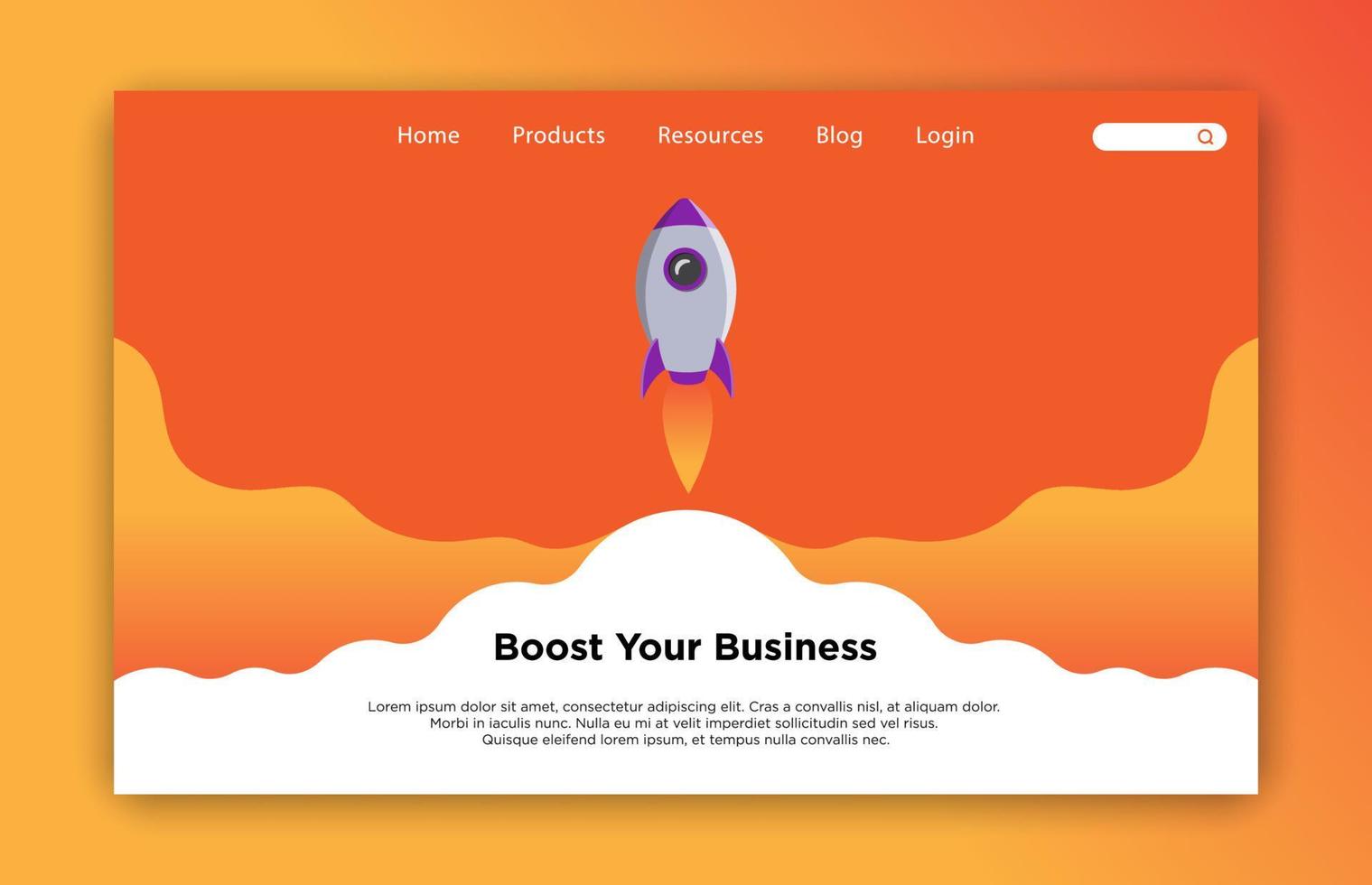 Boost Your Business Landing Page Template vector