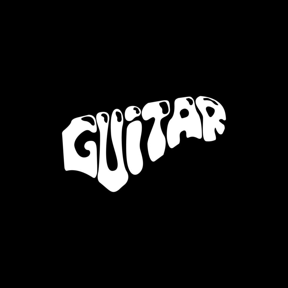 Guitar lettering text effect logo vector