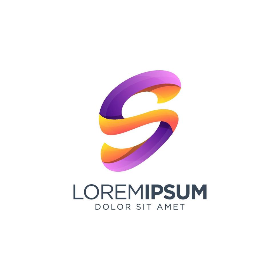 diseño de logotipo colorido letra s vector