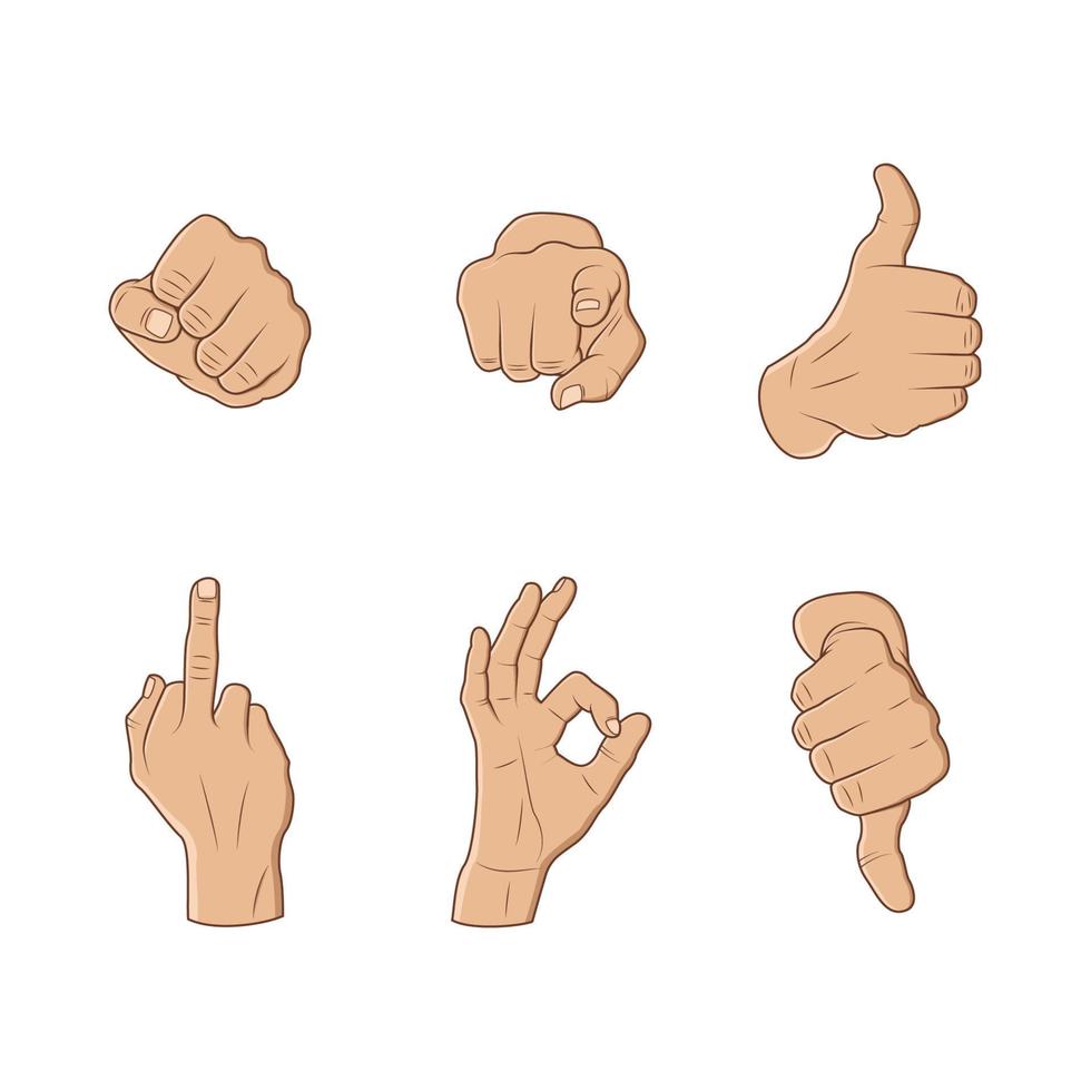 Collection of hand gesture vector