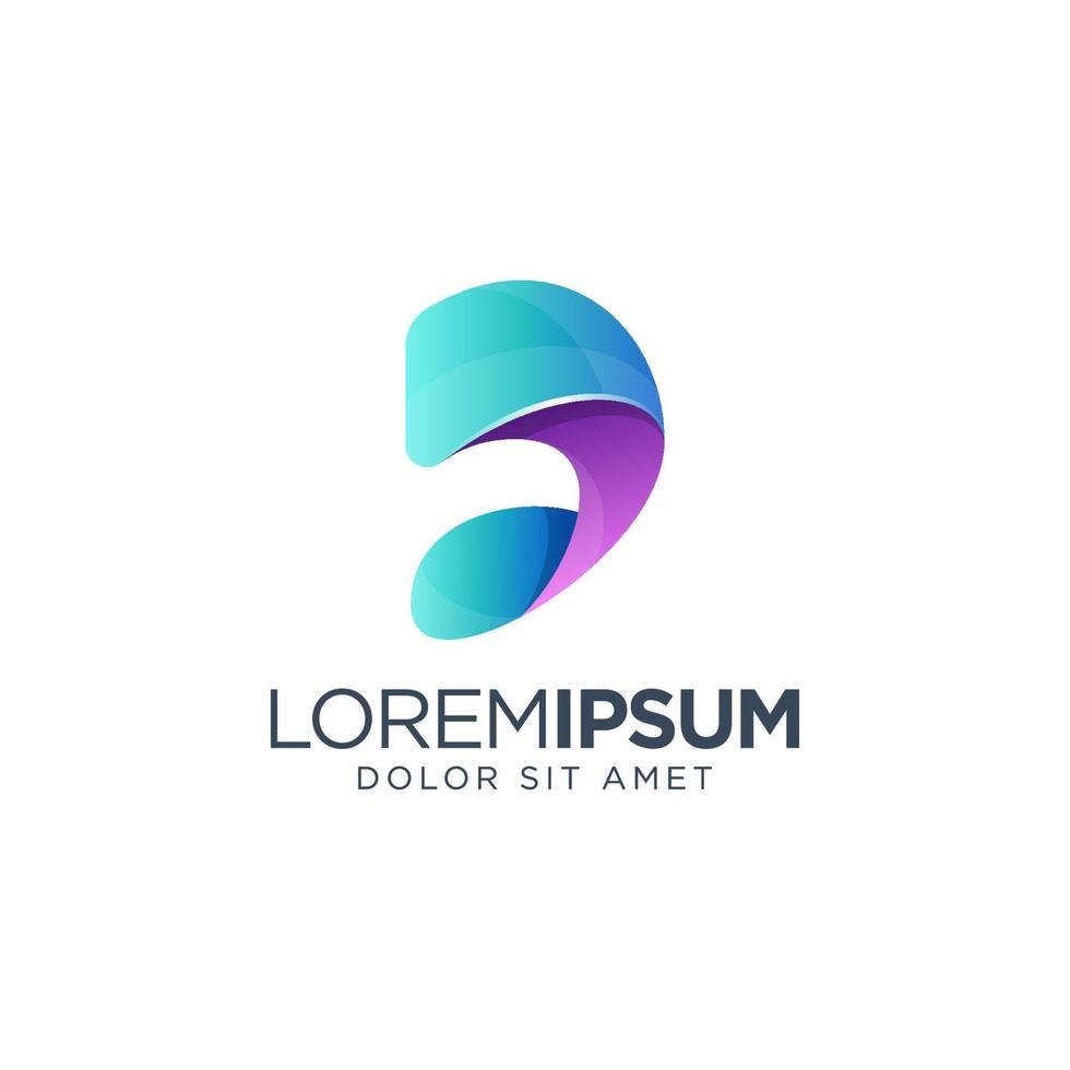 diseño de logotipo colorido letra d vector