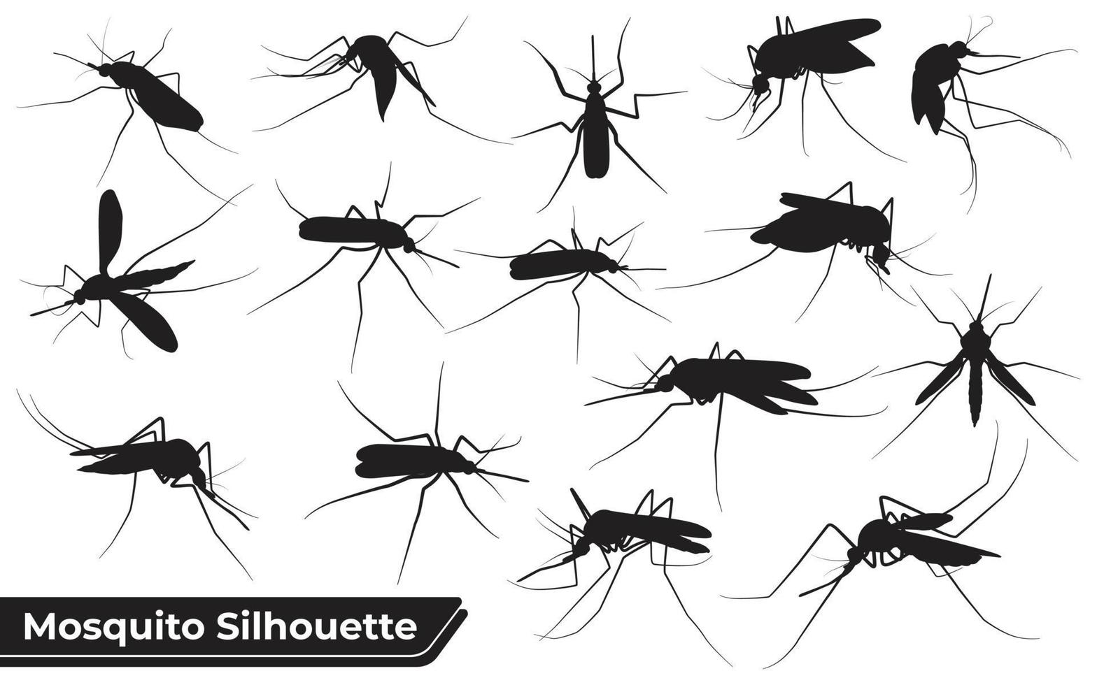 vector de siluetas de mosquitos animales