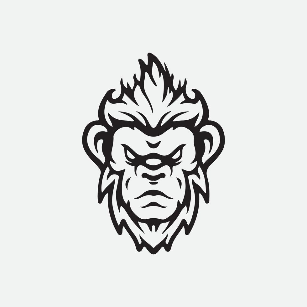 Monkey face drawing vector