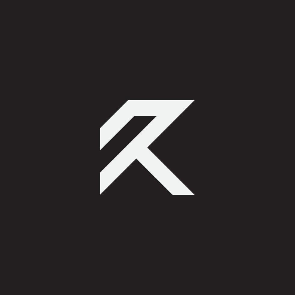 Initial letter R or RK monogram logo. vector