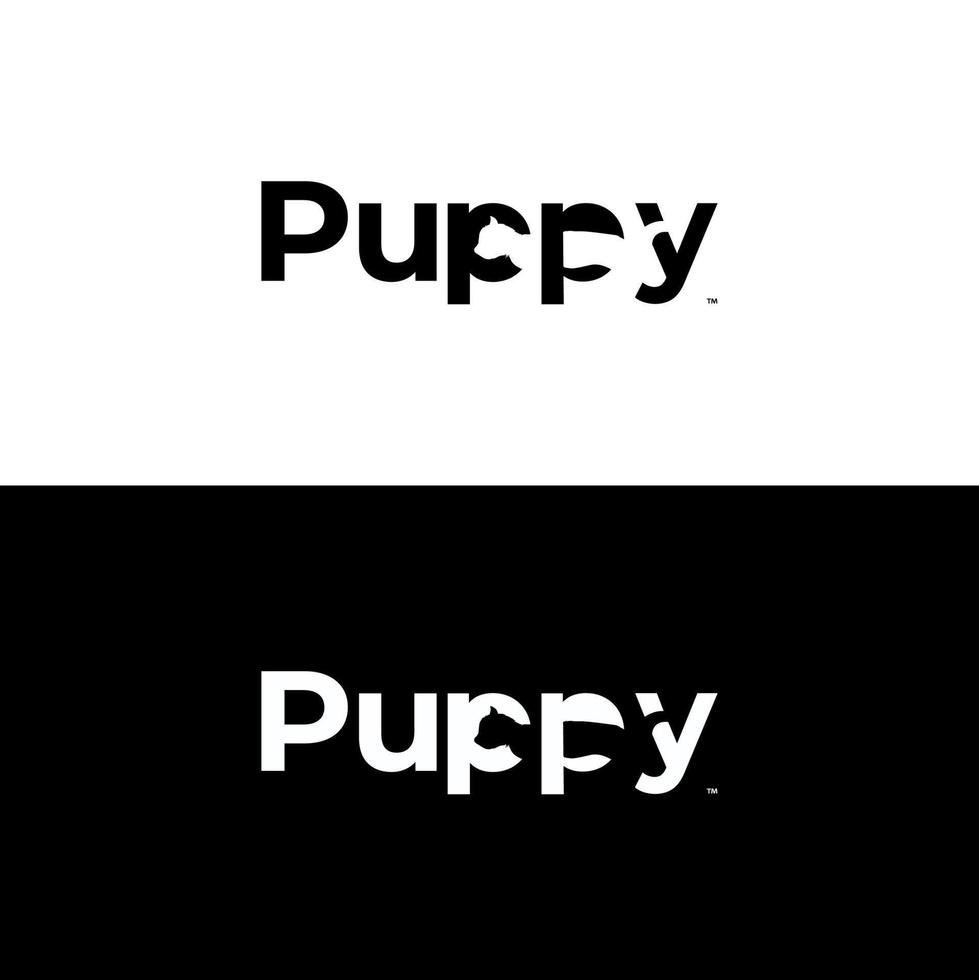 Puppy Negative Cat Logo Design vector