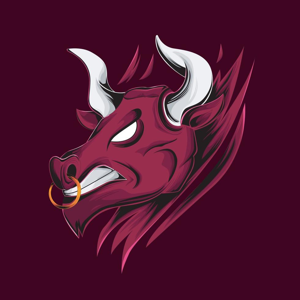 Bull head illustration vector