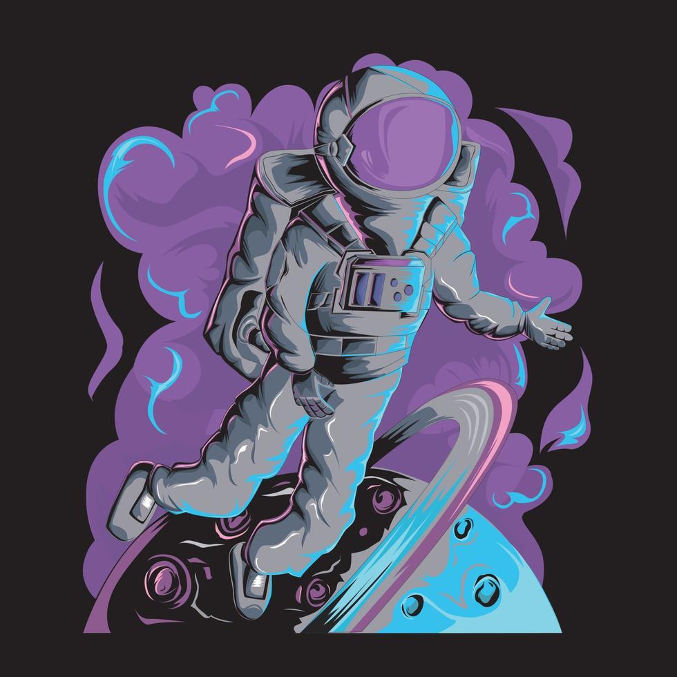Astronaut on space illustration vector