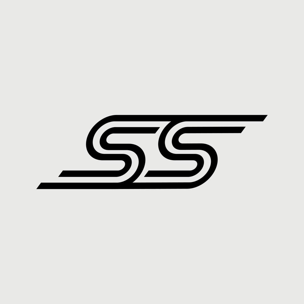 SS  Typography Logo Design Template vector