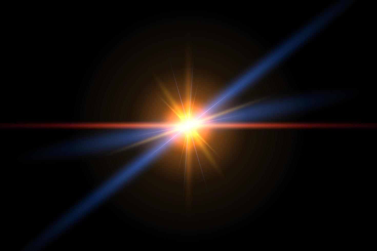 Lens flare isolated on black background vector