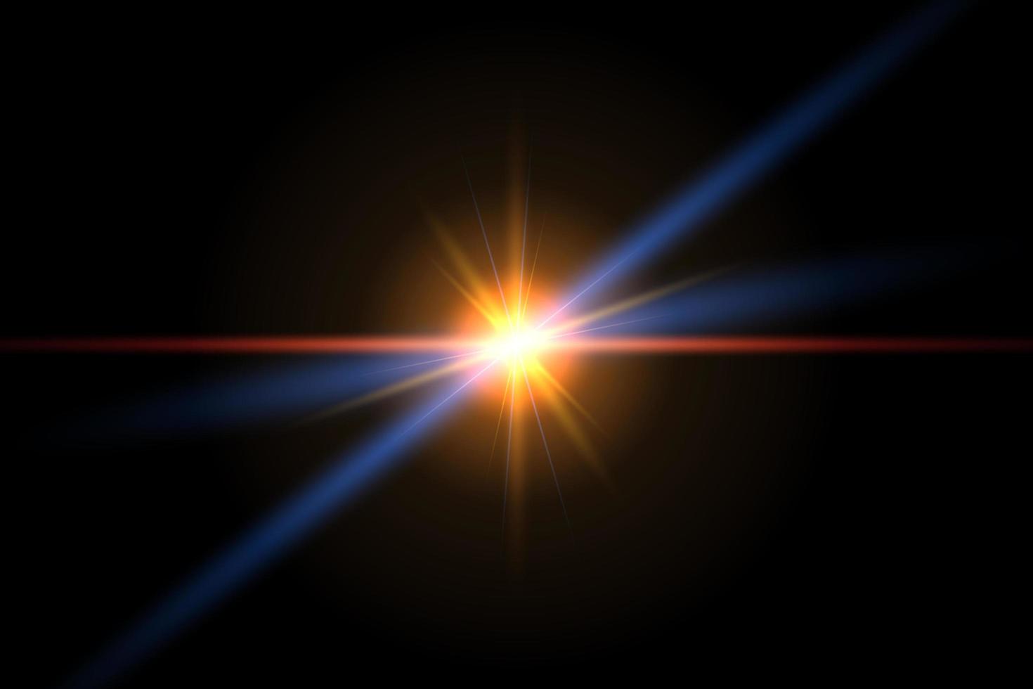 Lens flare isolated on black background vector