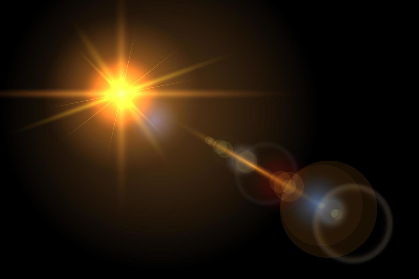 Lens flare isolated on black background vector