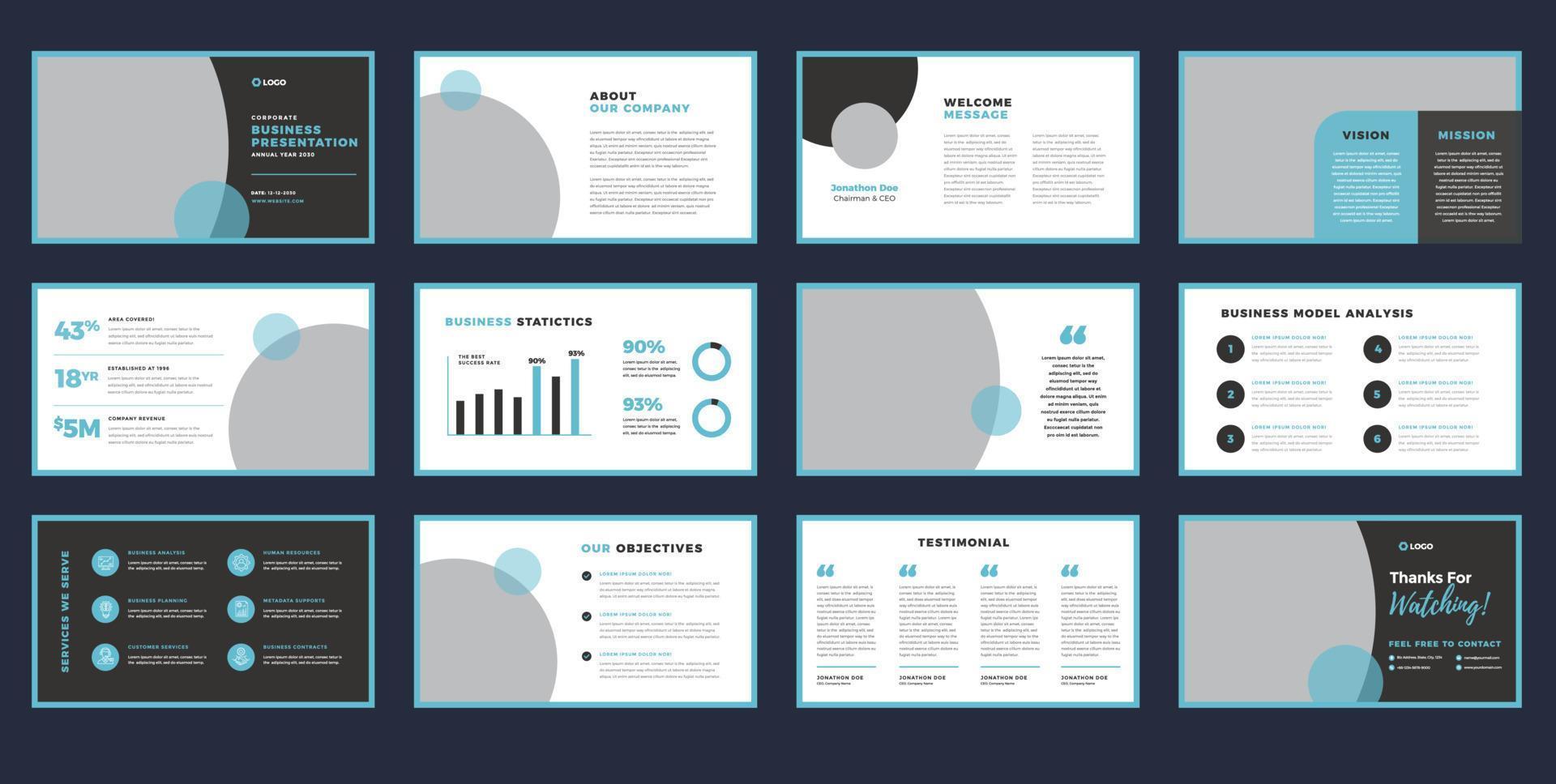 Business Presentation Brochure Guide Design or Pitch Deck Slide Template or Sales Guide Slider vector