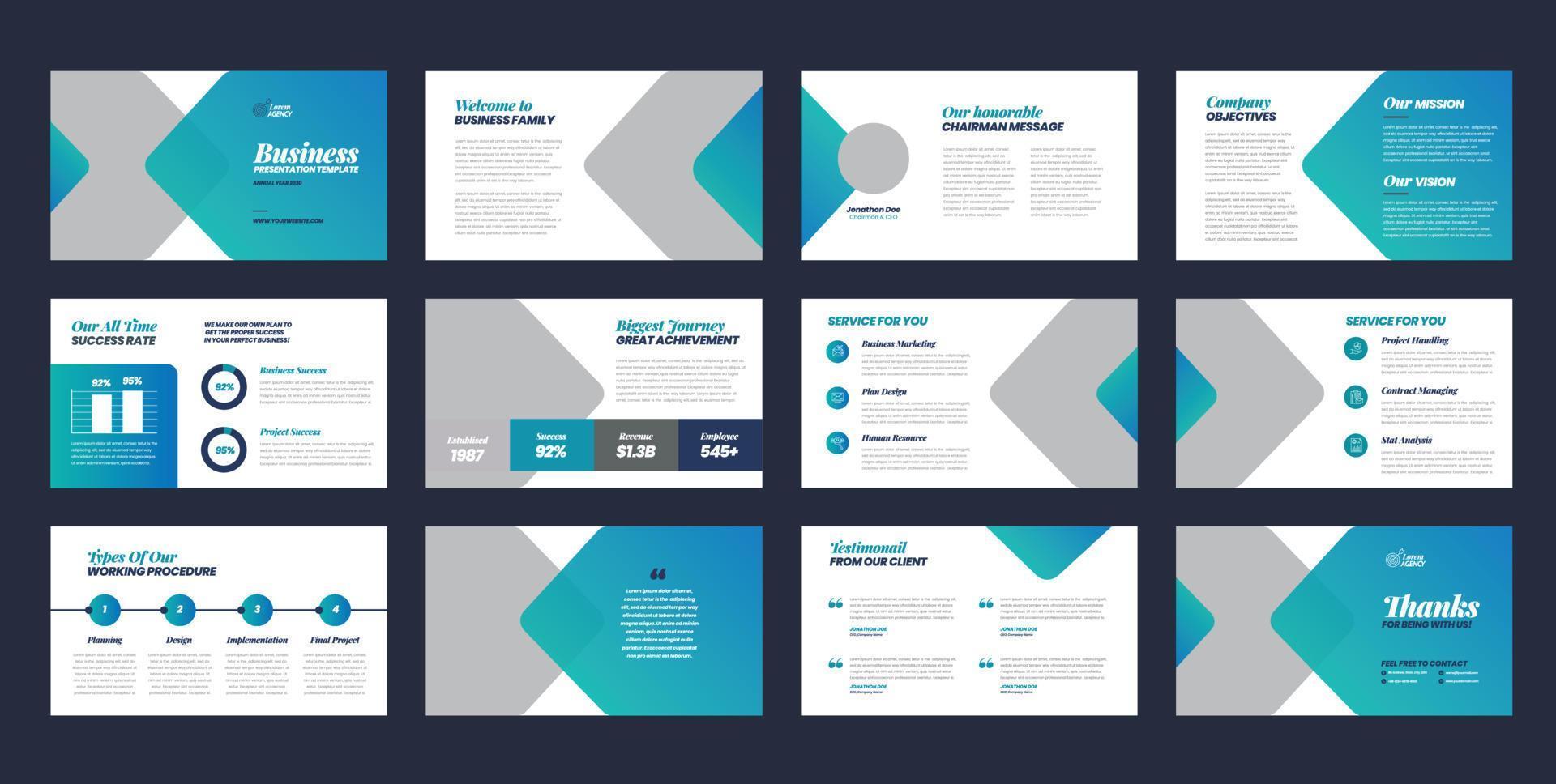 Business Presentation Brochure Guide Design or Pitch Deck Slide Template or Sales Guide Slider vector