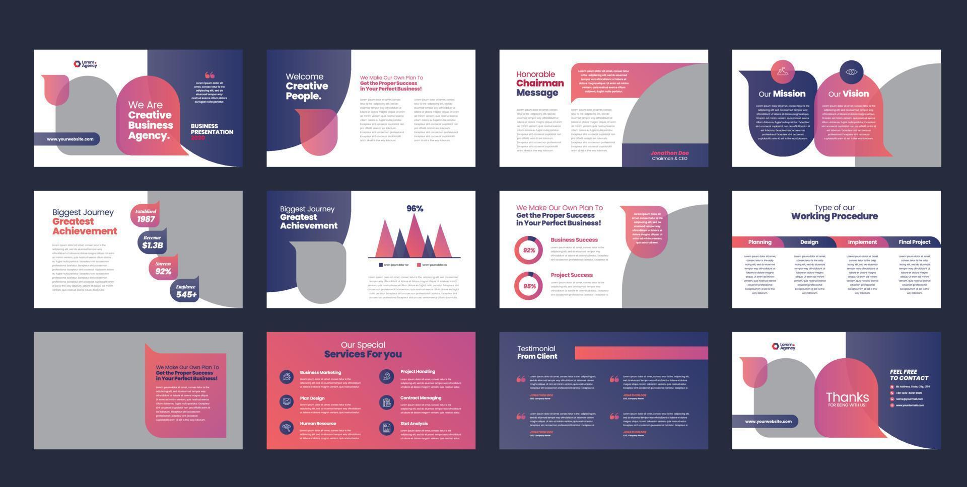 Business Presentation Brochure Guide Design or Pitch Deck Slide Template or Sales Guide Slider vector