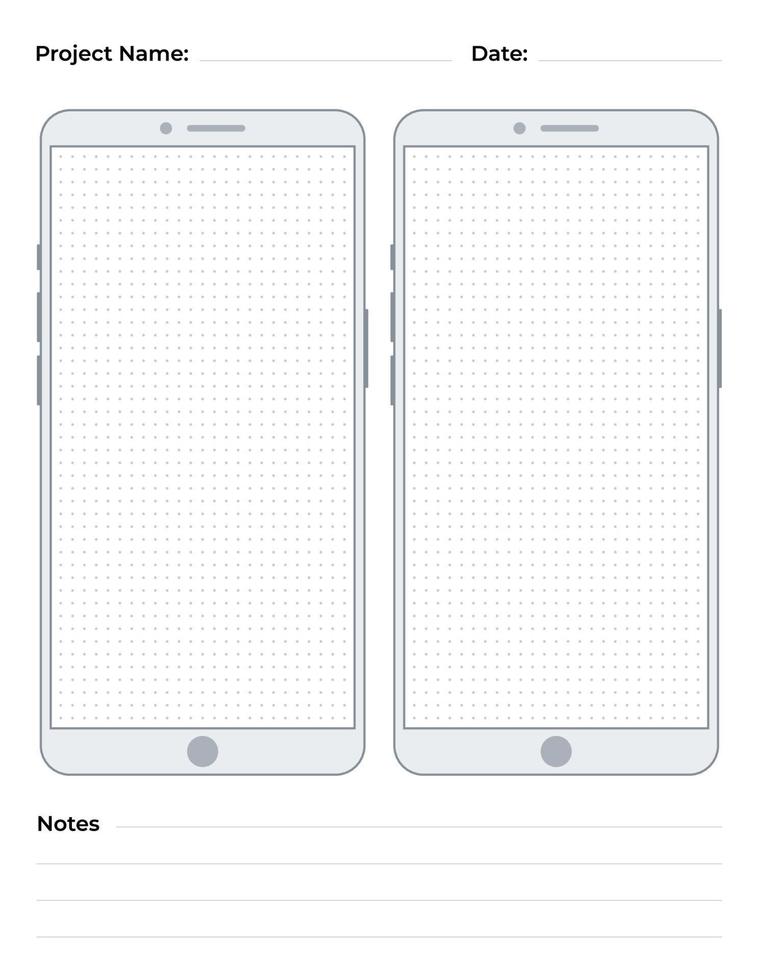 Smartphone interface sketch paper for ui and ux design vector