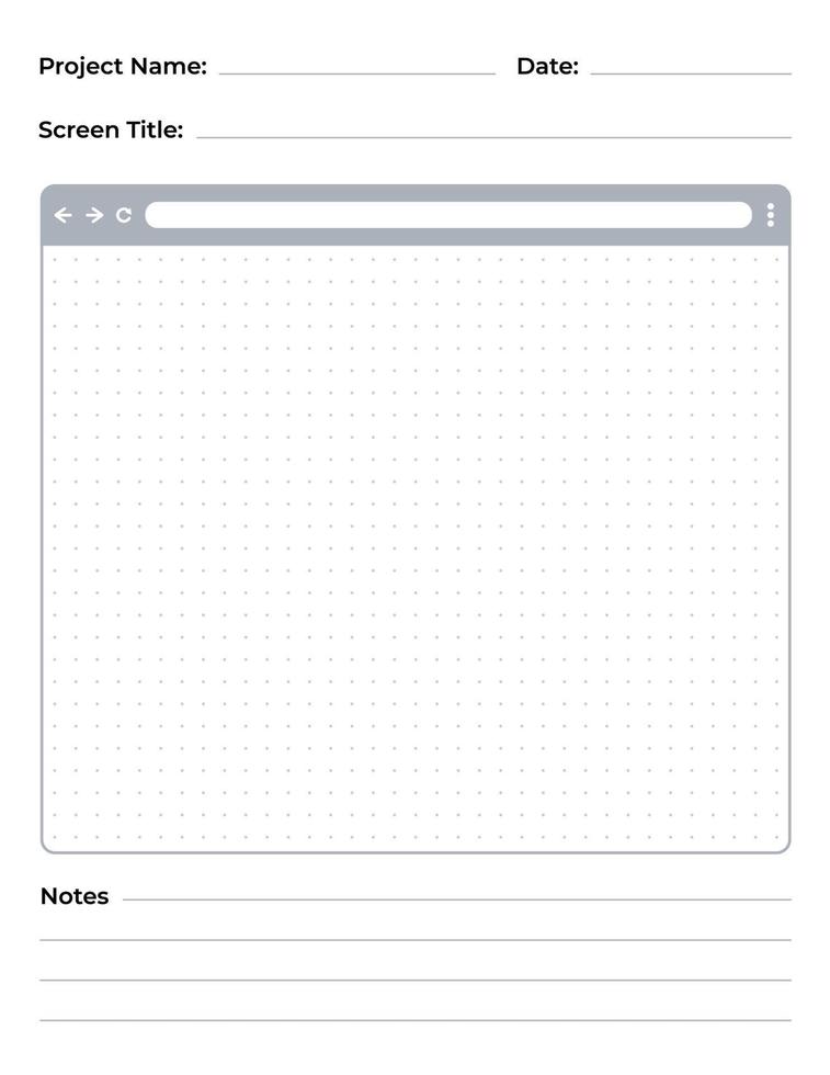 Web browser interface sketch paper for ui and ux design vector