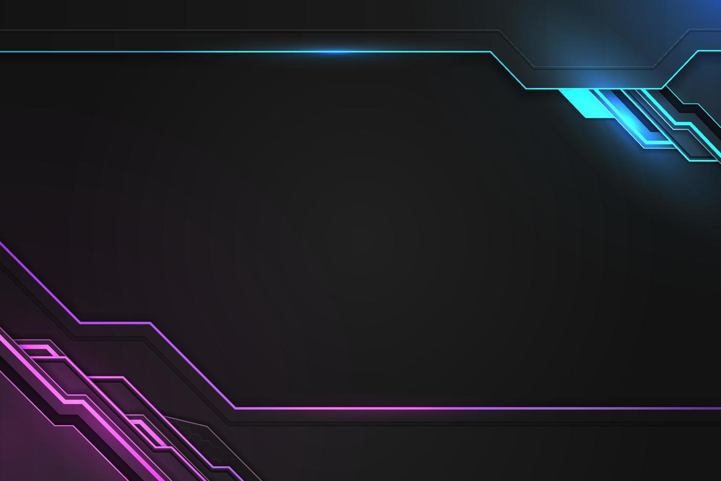 Gaming background blue and purple with element vector