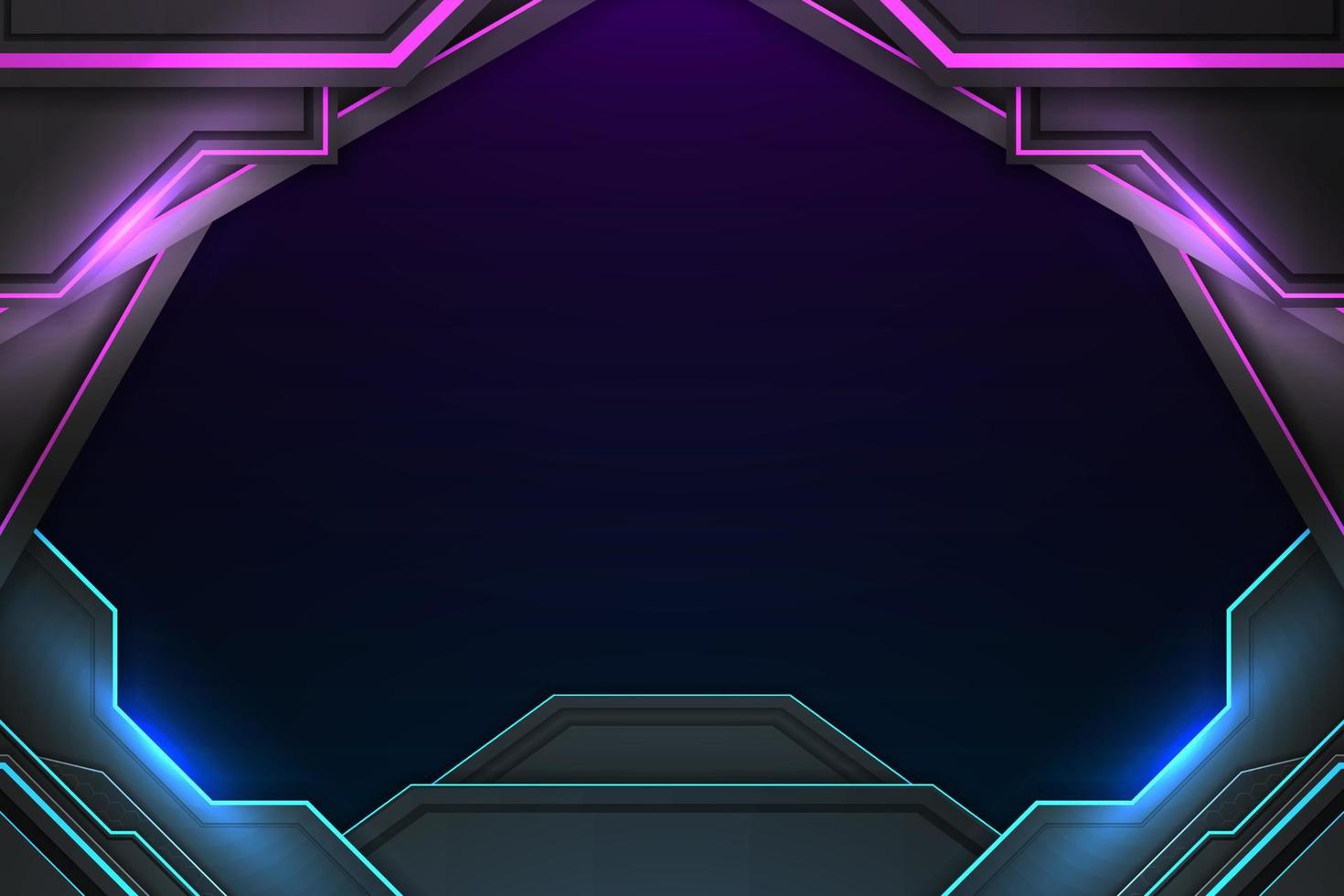 Gaming background blue and purple with element vector