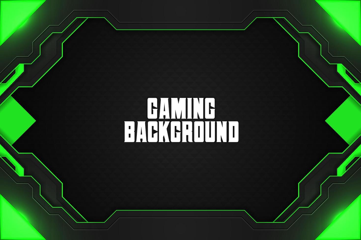 Gaming background black and green with element vector