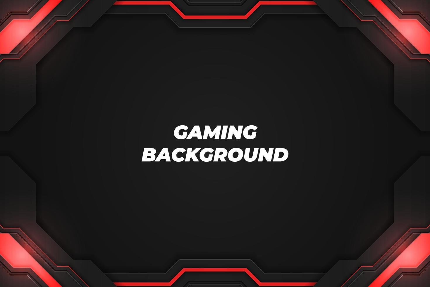 Gaming background black and red with element vector
