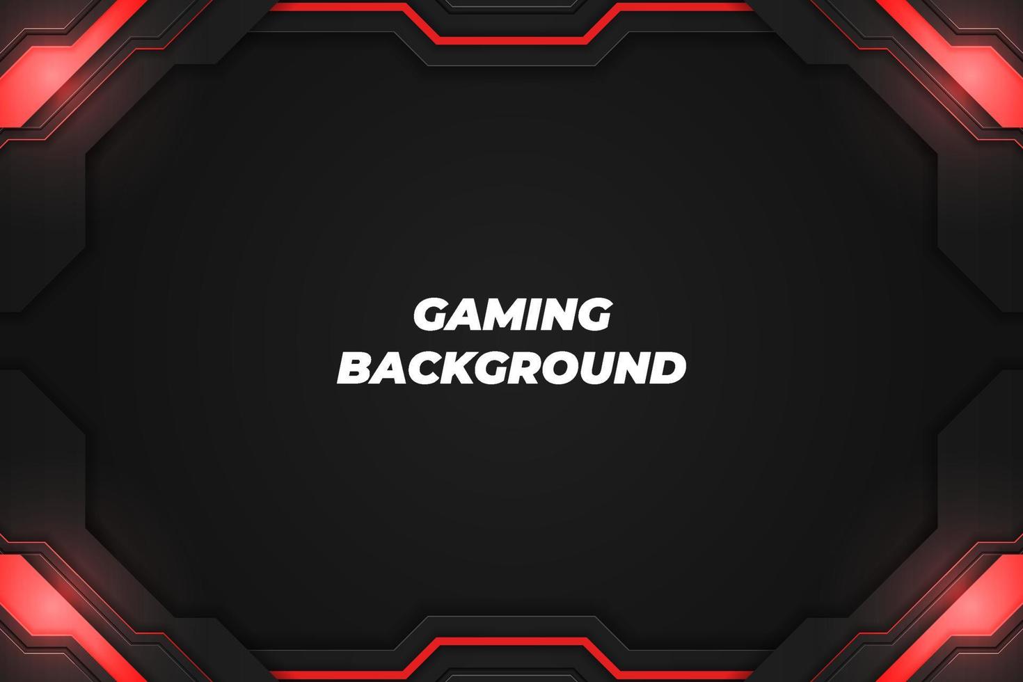 Gaming background black and red with element vector