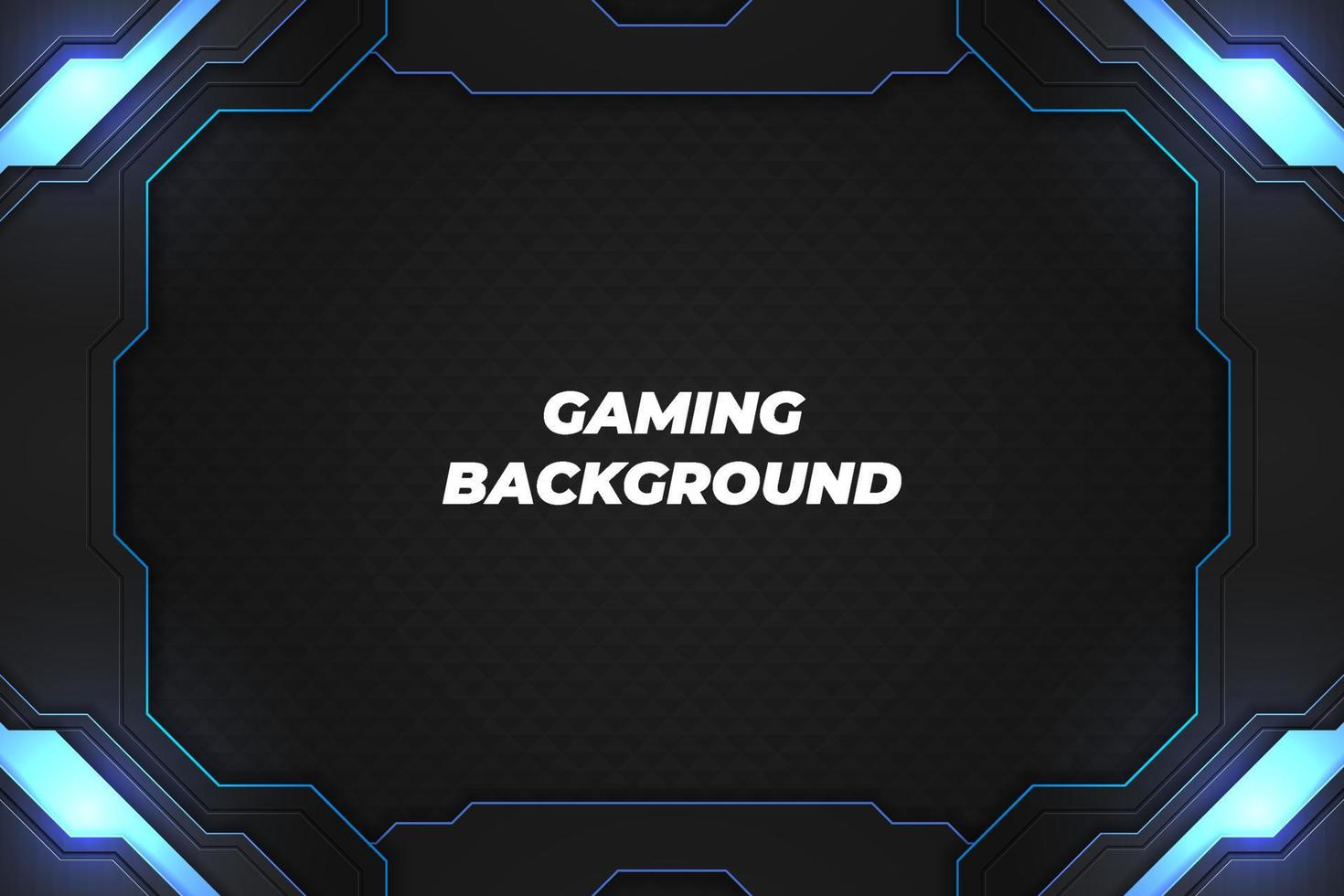 Gaming background black and blue with element vector