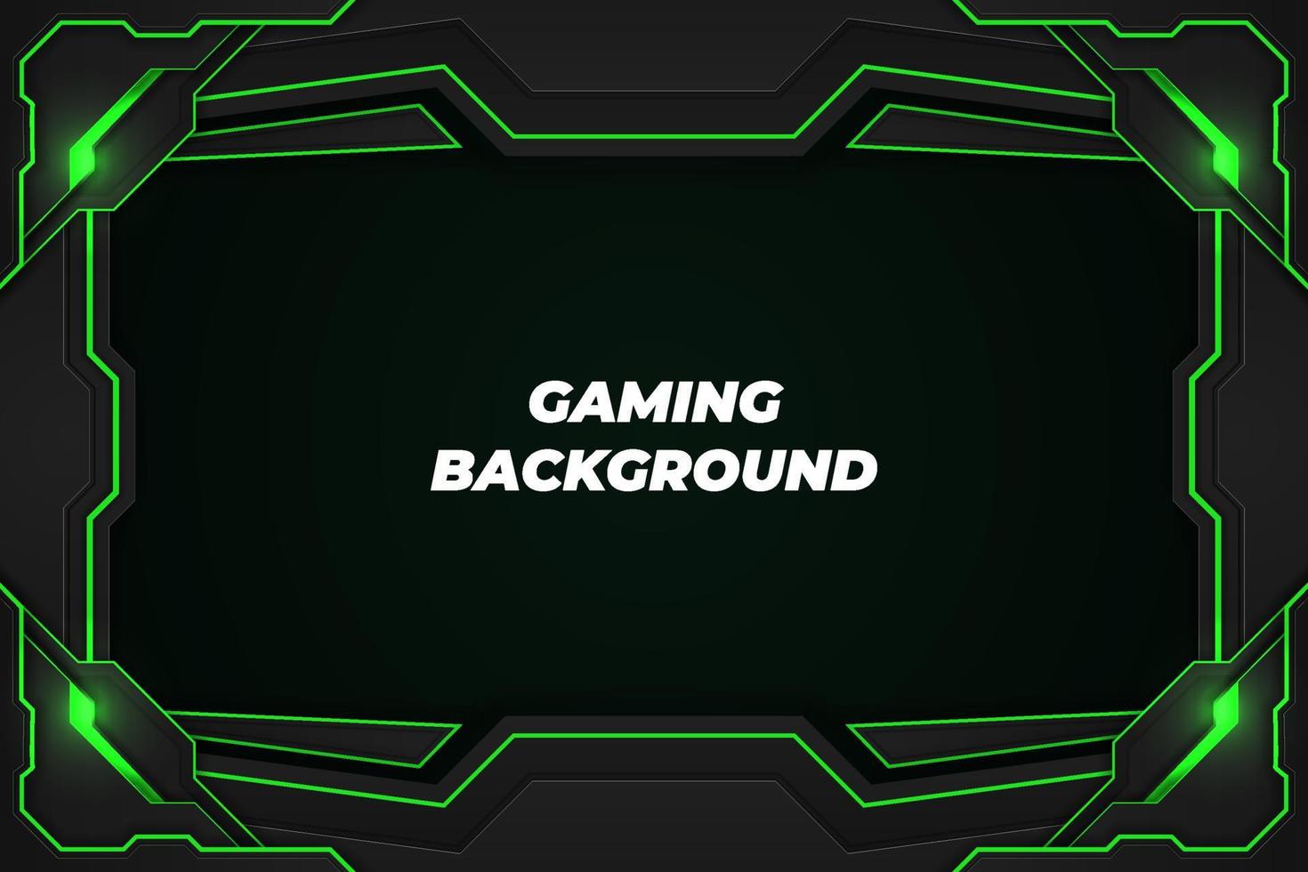 Gaming background black and green with element vector