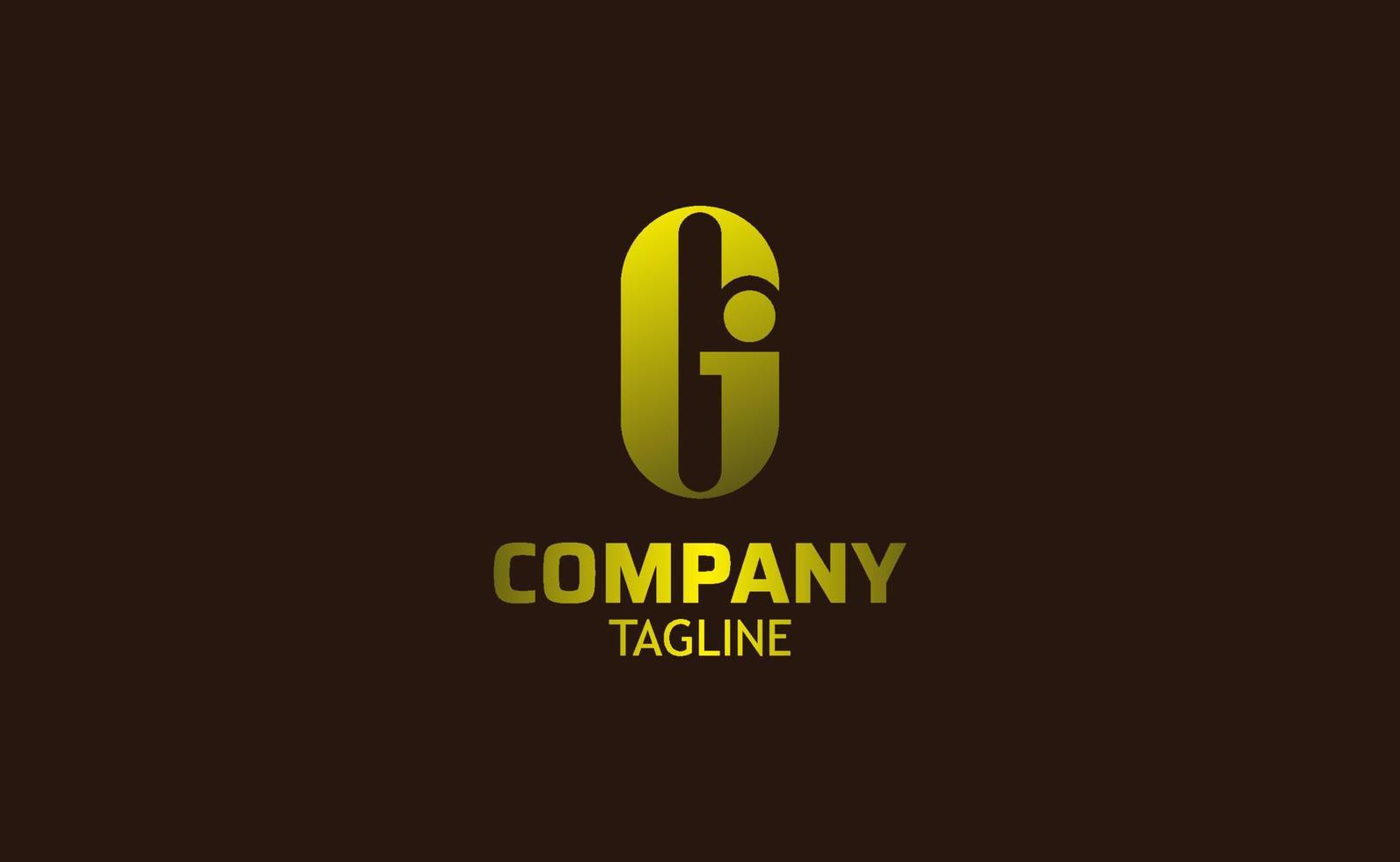 Monogram logo template with GI initial letters vector