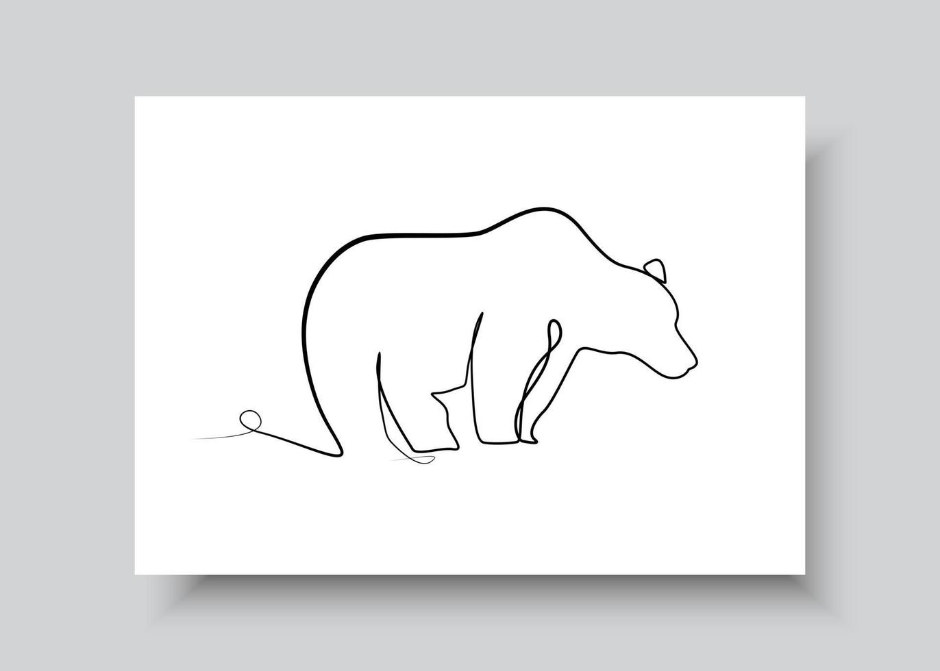 arte lineal de oso. ilustración vectorial dibujada a mano abstracta. diseño de arte de plantas abstractas para impresión, decoración del hogar, portada, papel tapiz, carteles de arte de pared mínimos y naturales vector