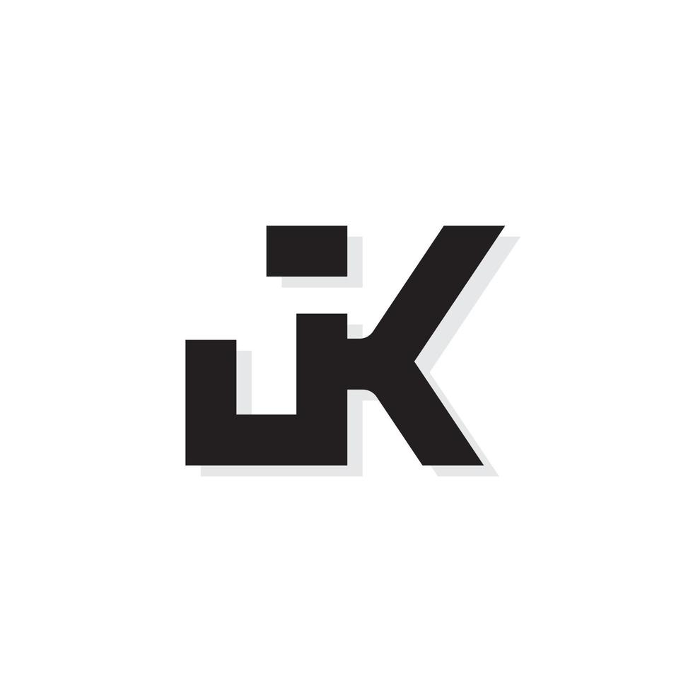Minimalist initial letters JK monogram vector logo template