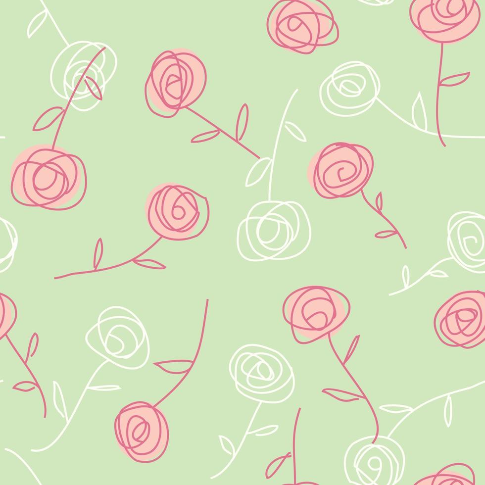 hermoso diseño de patrones sin fisuras de rosas para decorar, empapelar, envolver papel, tela, telón de fondo, etc. vector