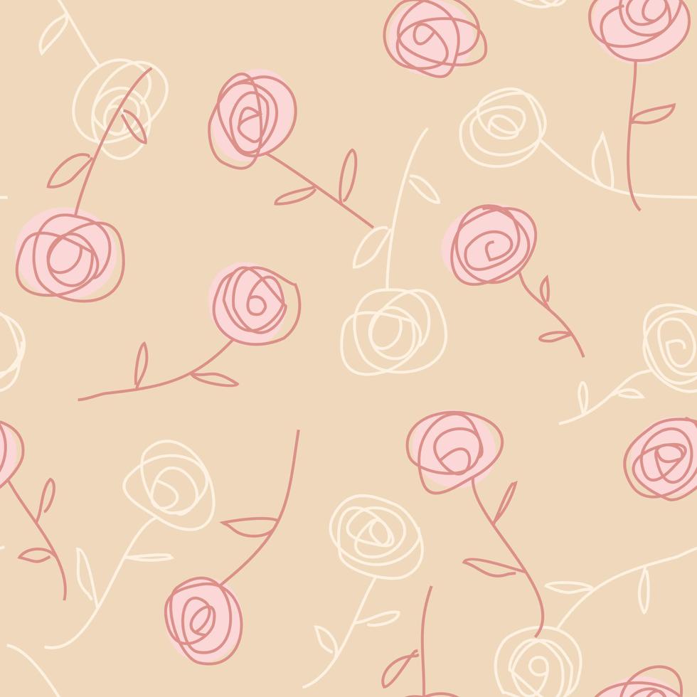 hermoso diseño de patrones sin fisuras de rosas para decorar, empapelar, envolver papel, tela, telón de fondo, etc. vector