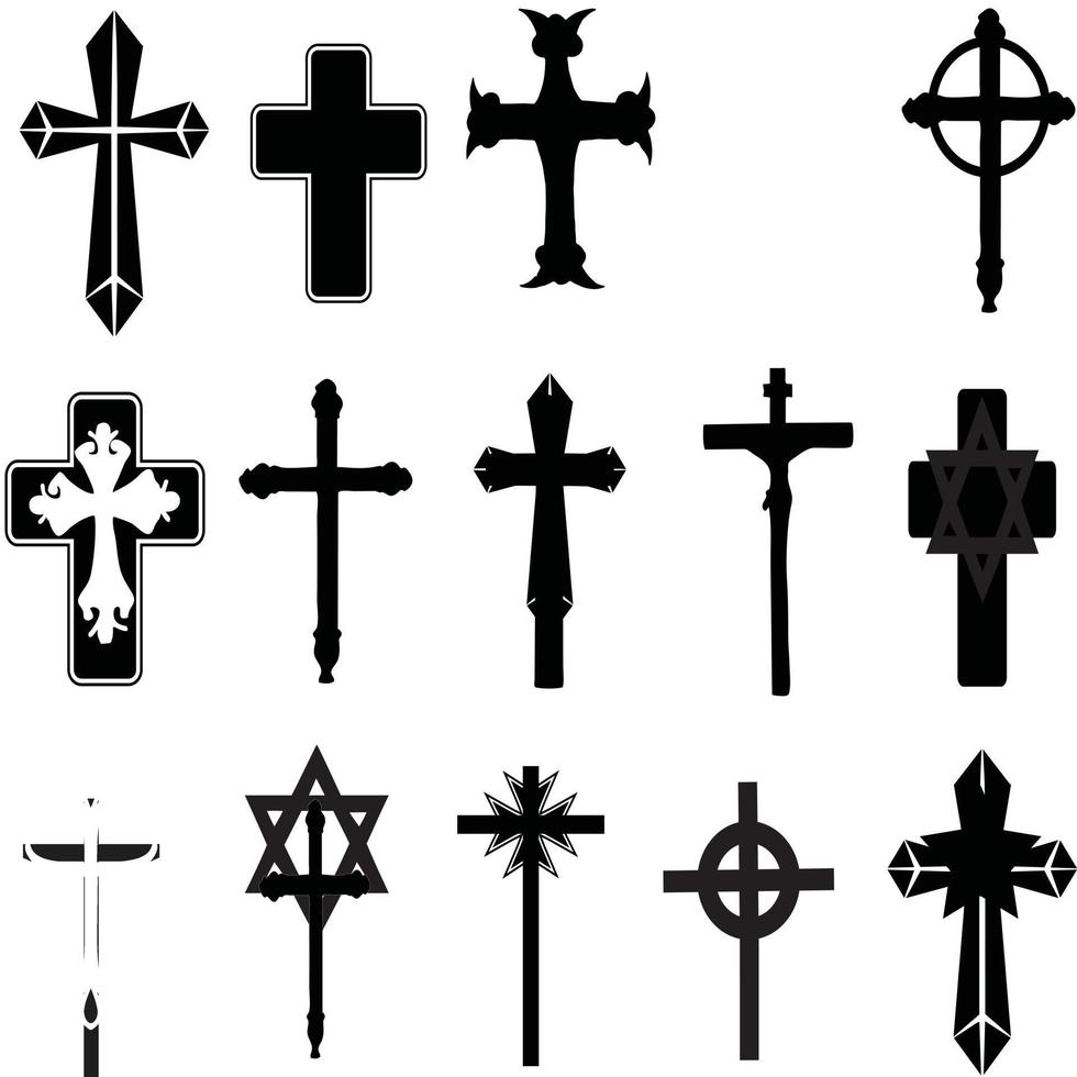 Set of cross 5217418 Vector Art at Vecteezy