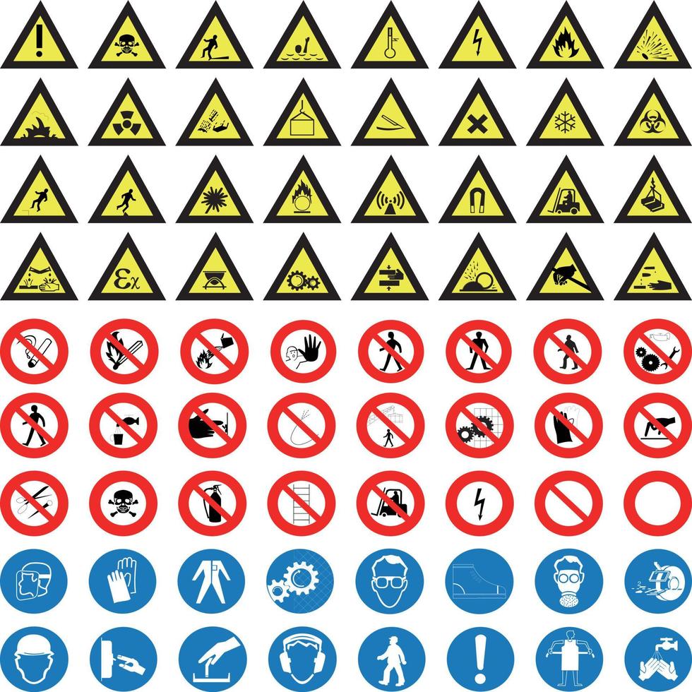 Set of warning for industrial vector