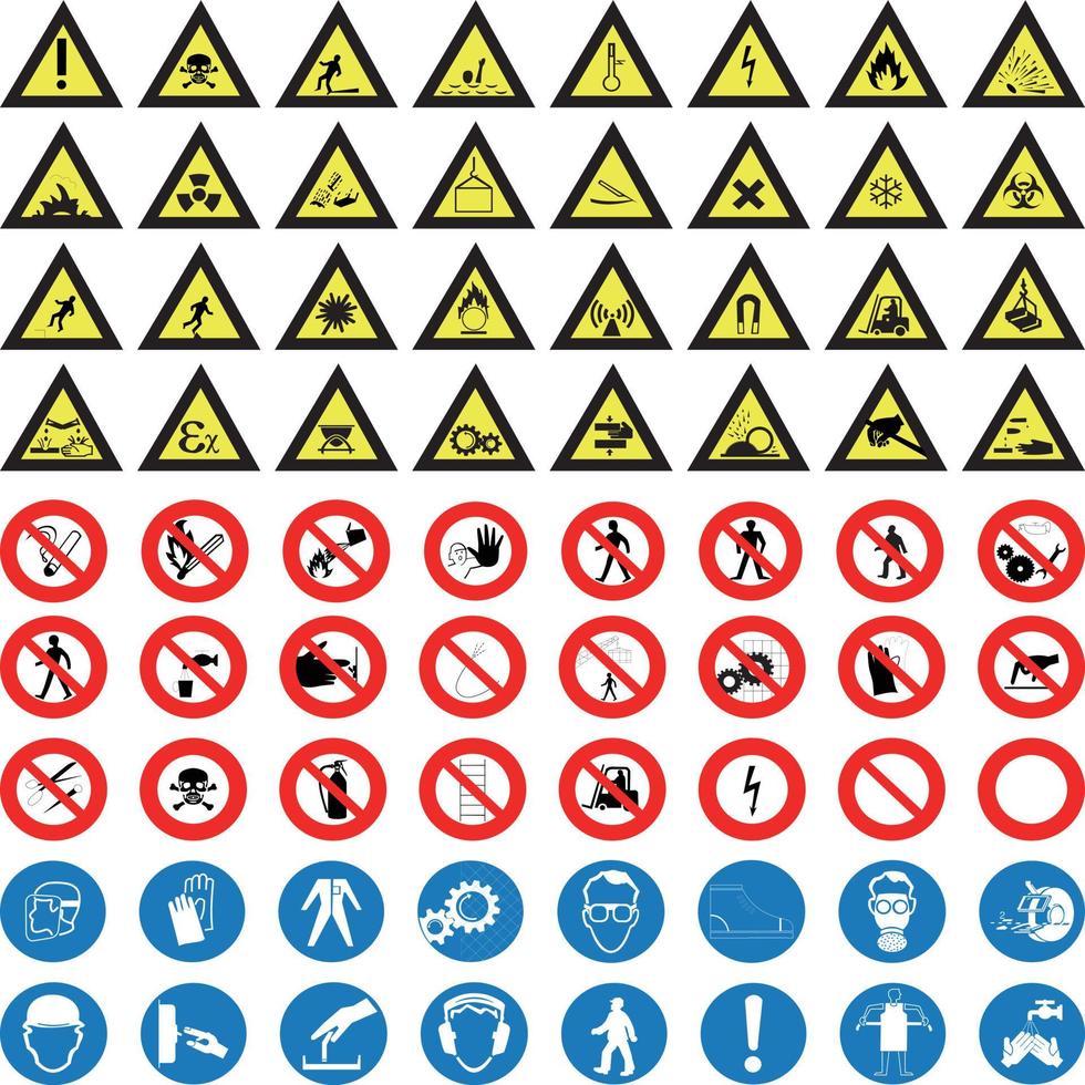 Set of warning for industrial vector