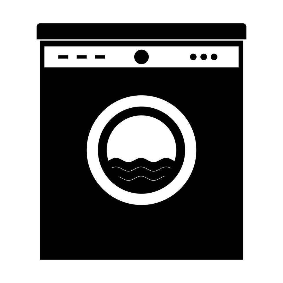 lavadora negra este es un icono negro. vector