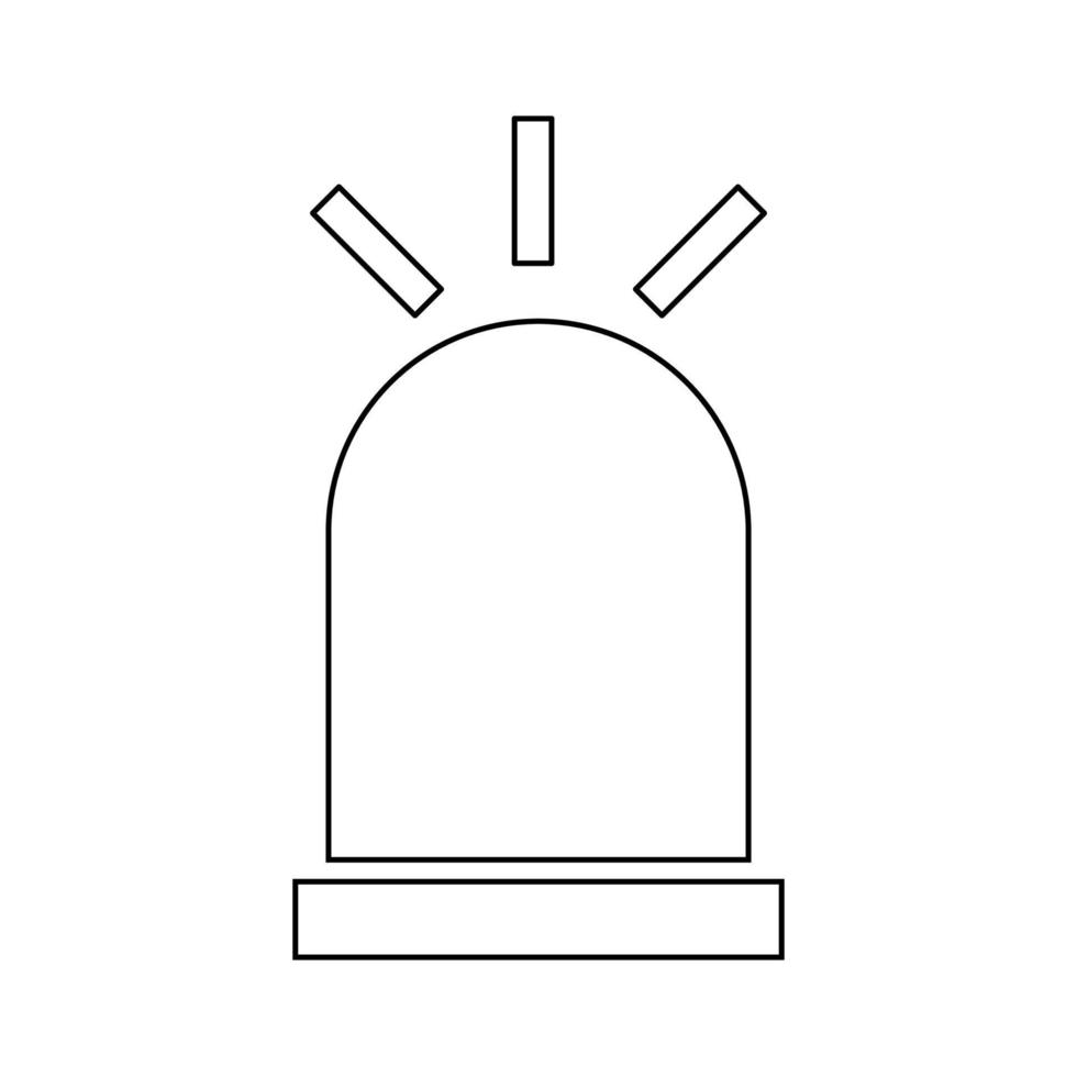Siren contour outline line icon black color vector illustration image thin flat style