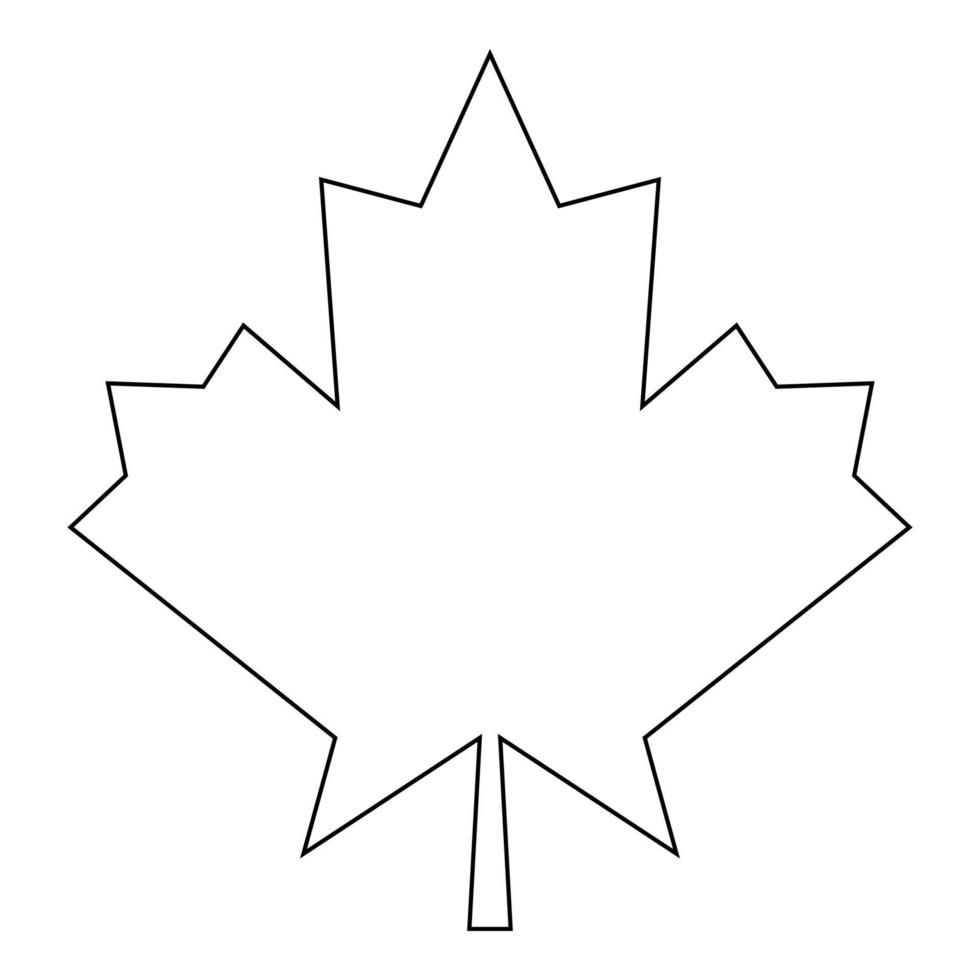 Maple leaf the black color icon vector