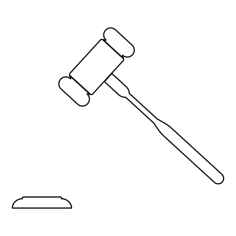 el martillo judicial el icono de color negro vector