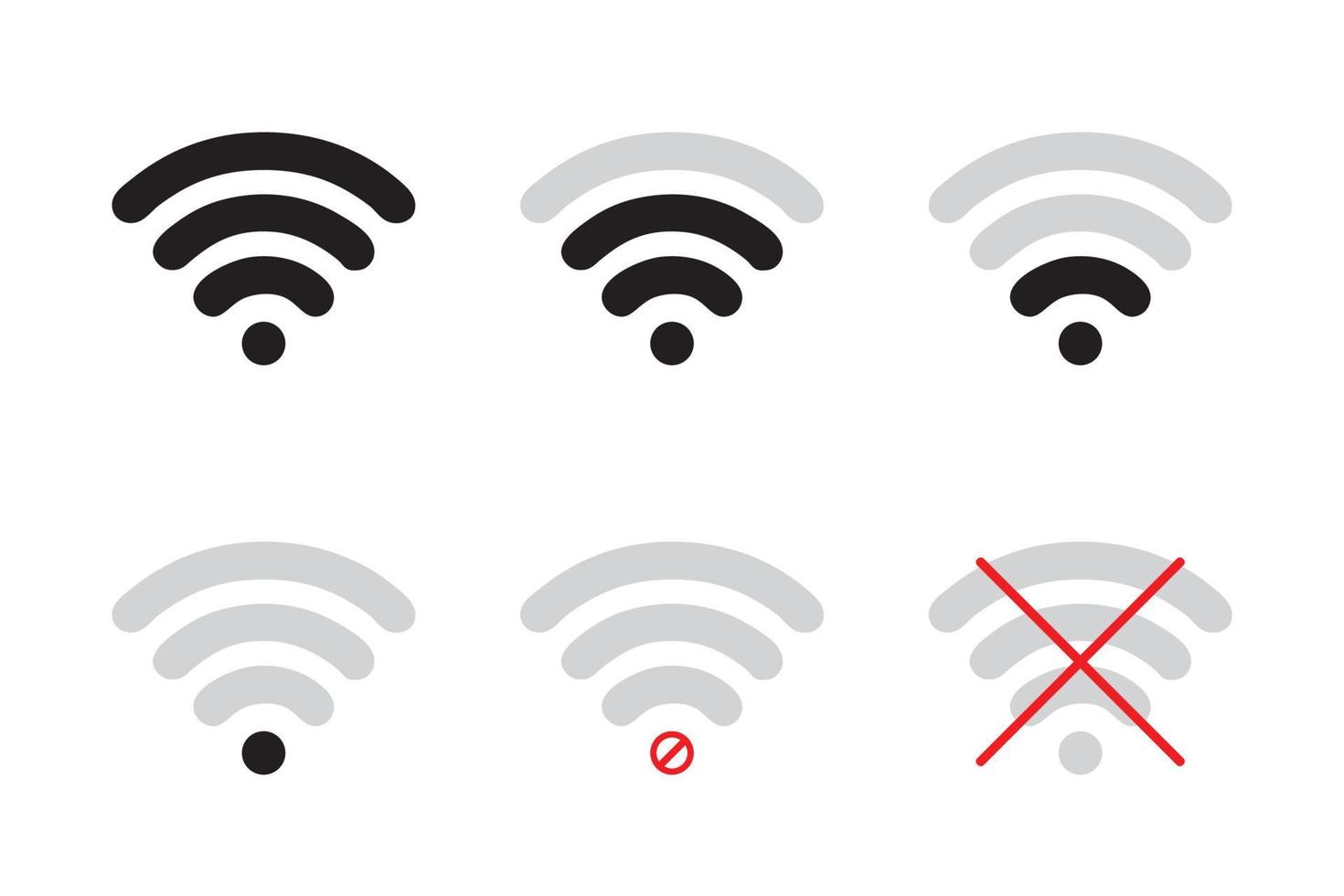 conjunto de iconos de intensidad de señal wifi vector