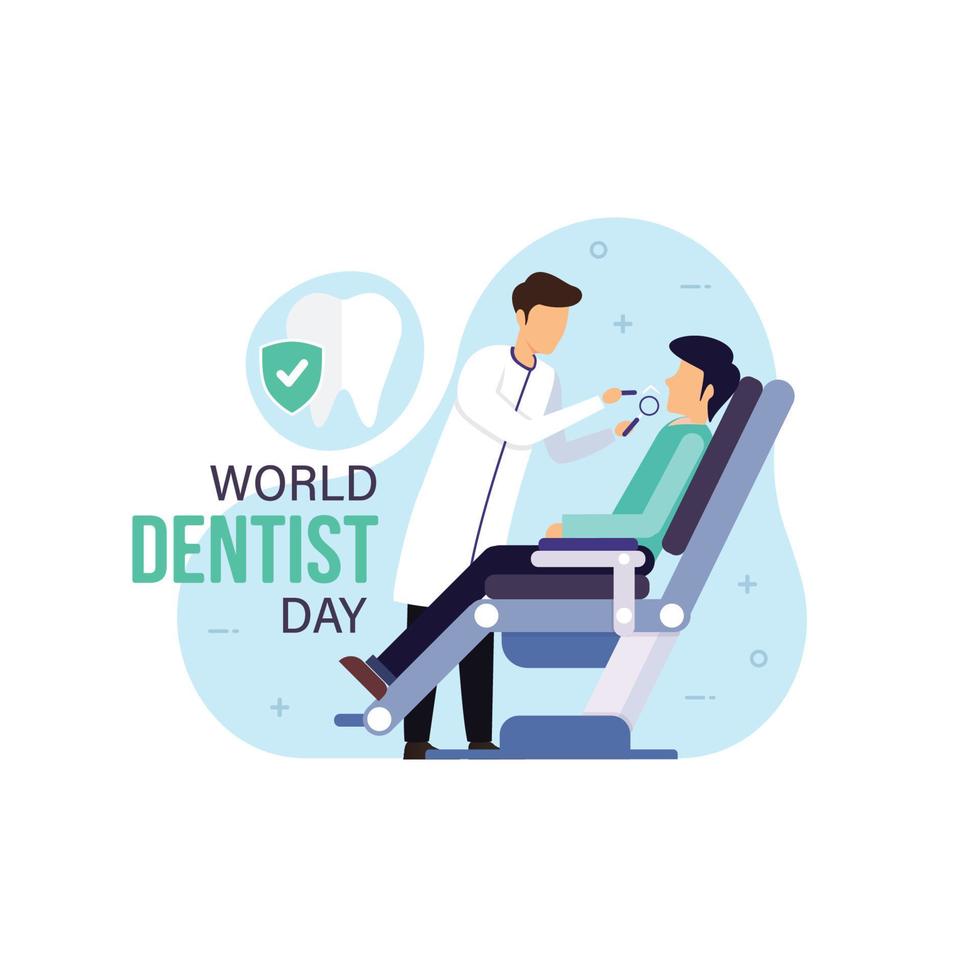 World dentist day square banner vector illustration