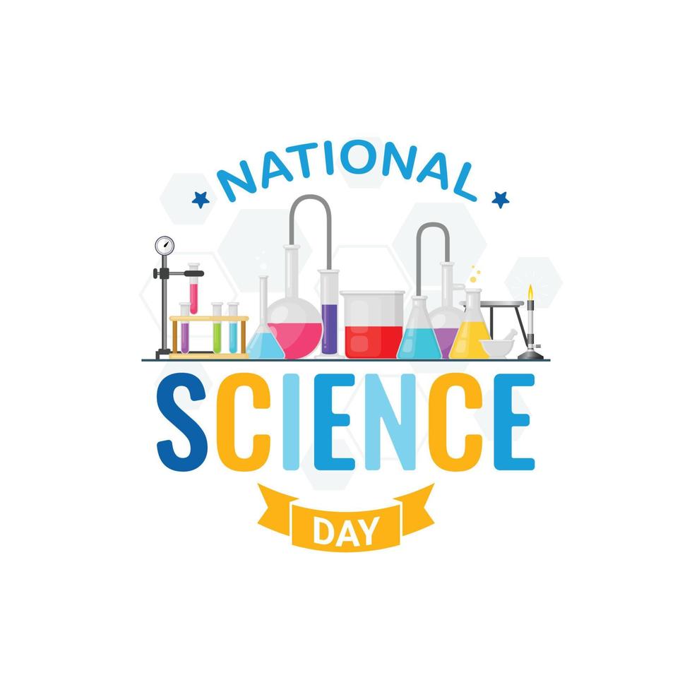 National science day banner greeting celebration vector graphic