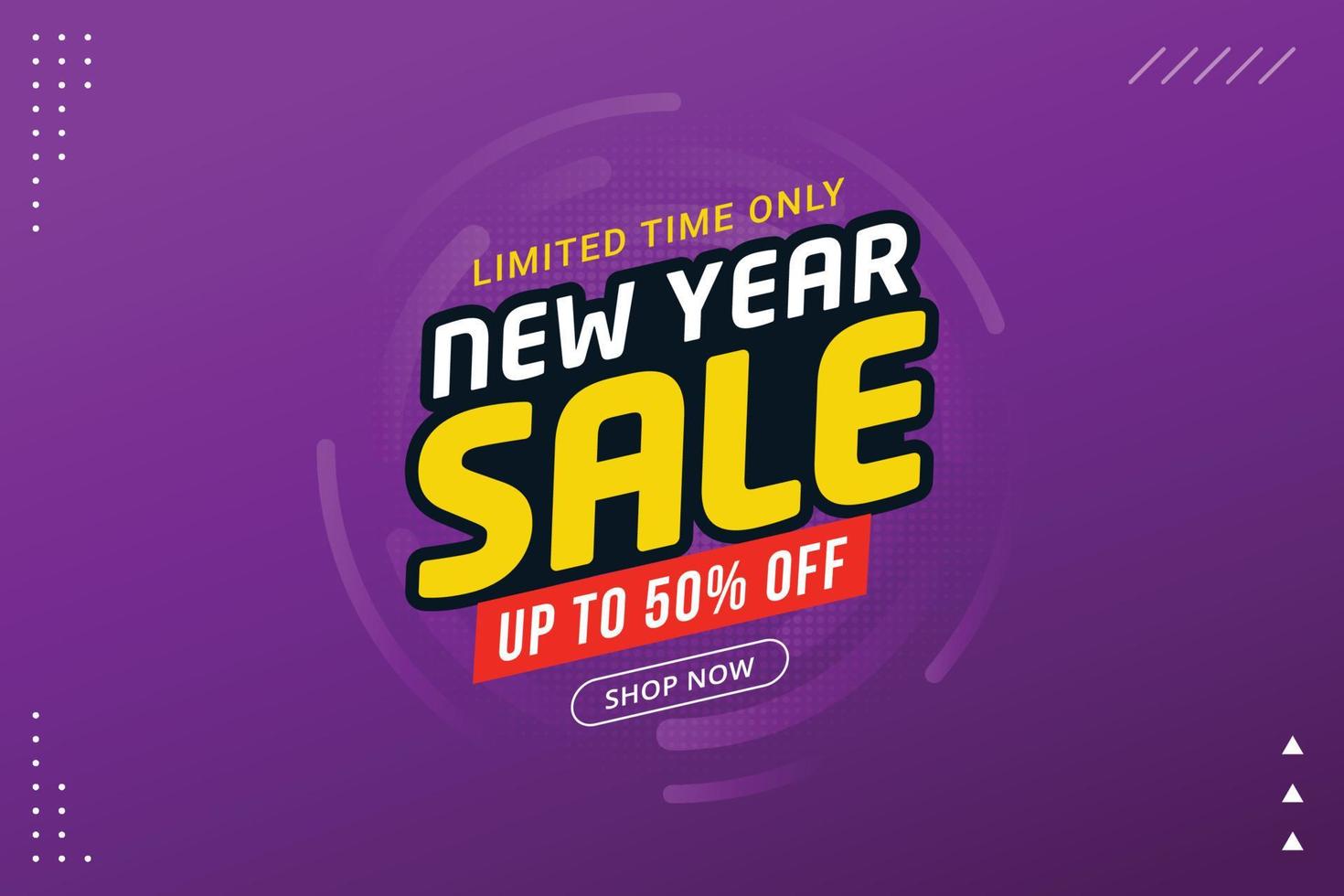 New Year sale discount banner template promotion vector