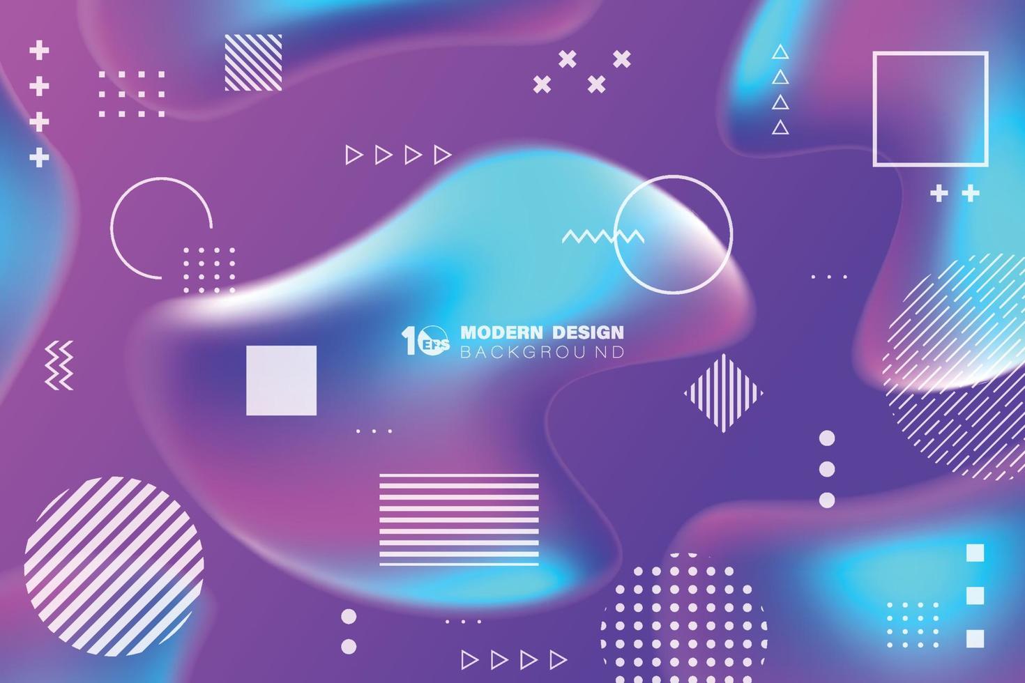 Abstract futuristic science tech gradient color of shape with memphis artwork design background. illustration vector eps10