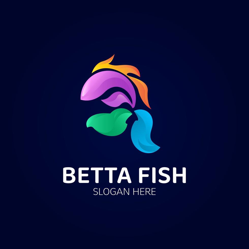 Betta fish logo template in gradient colorful. Vector illustration