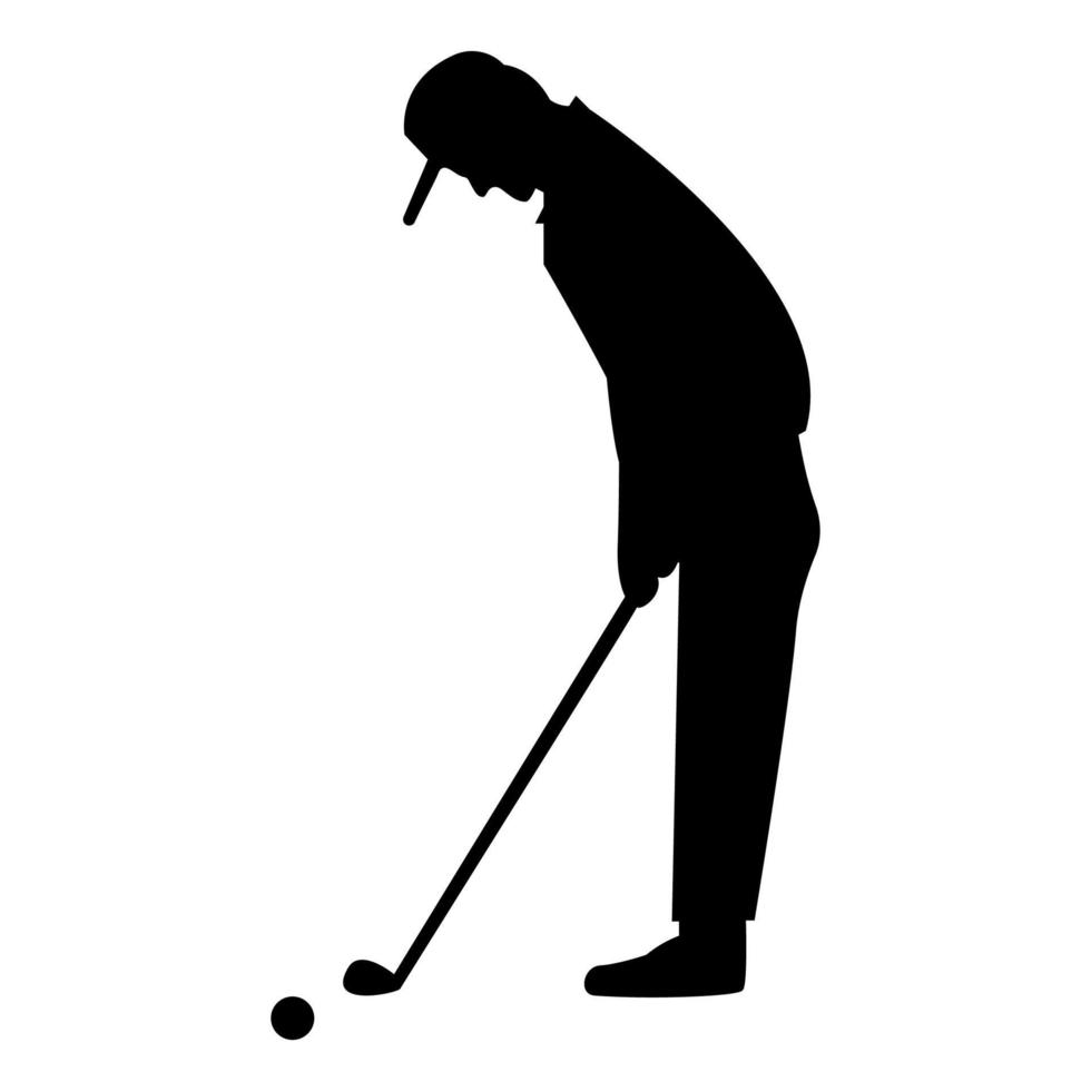 Golfer icon black color vector illustration image flat style