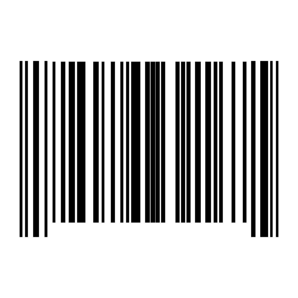 The barcode black color black icon . vector