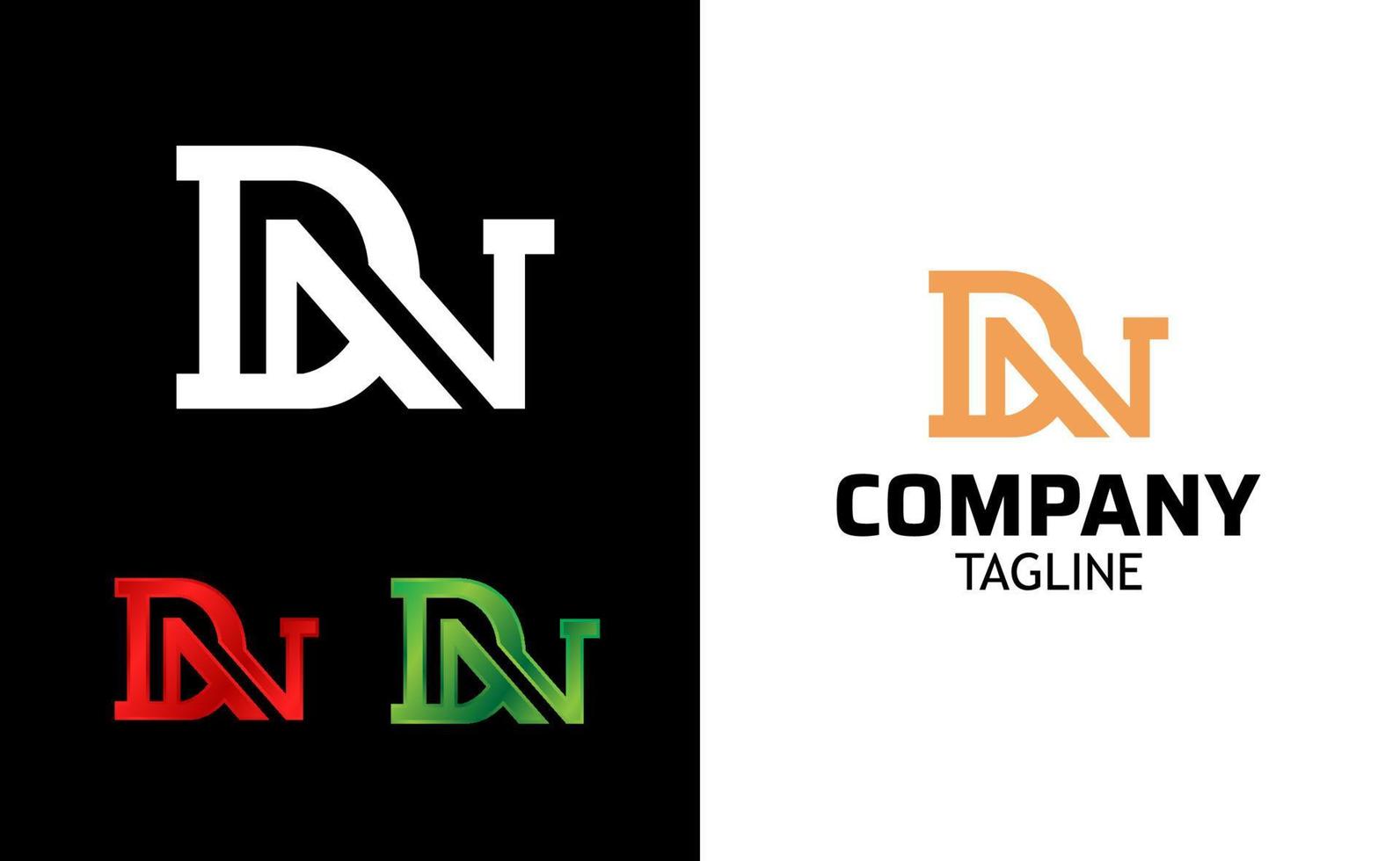 plantilla de logotipo de monograma con letras iniciales dn vector
